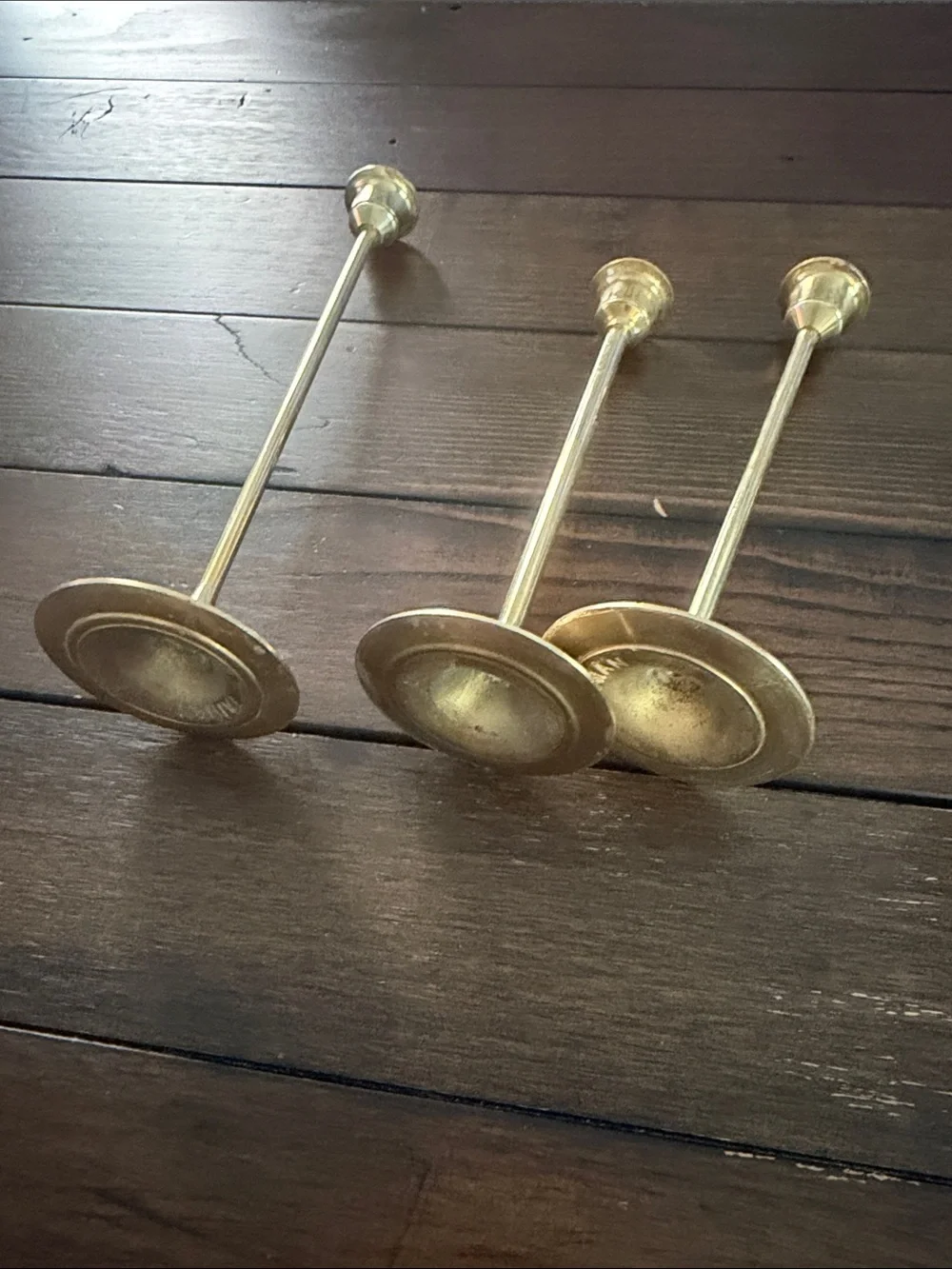 Vintage Brass Candlesticks Set of 6 Lot Antique Style Candle Holders Home Decor